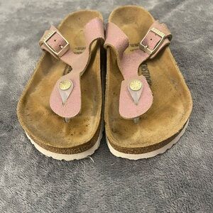 Birkenstock Pink Thong Sandals with Buckle